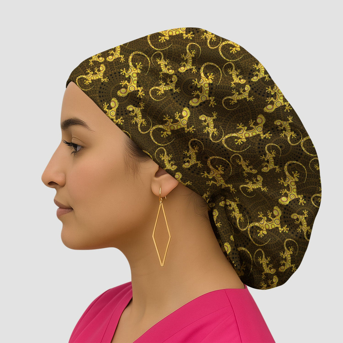 Australian Gecko Dot Art Scrub Cap