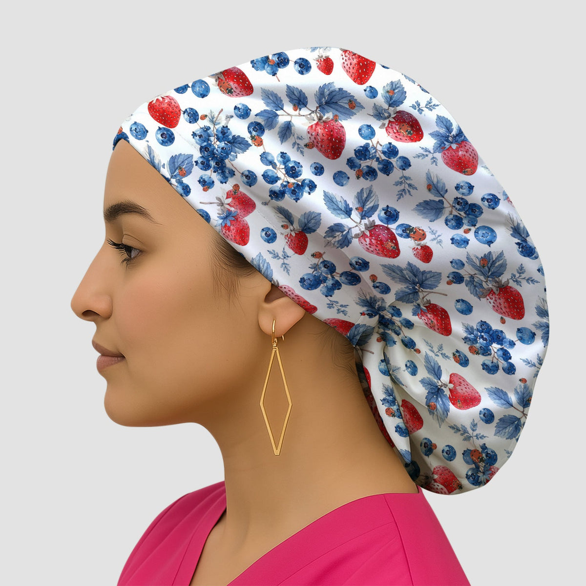 Strawberry Blueberry Ladybug Scrub Cap