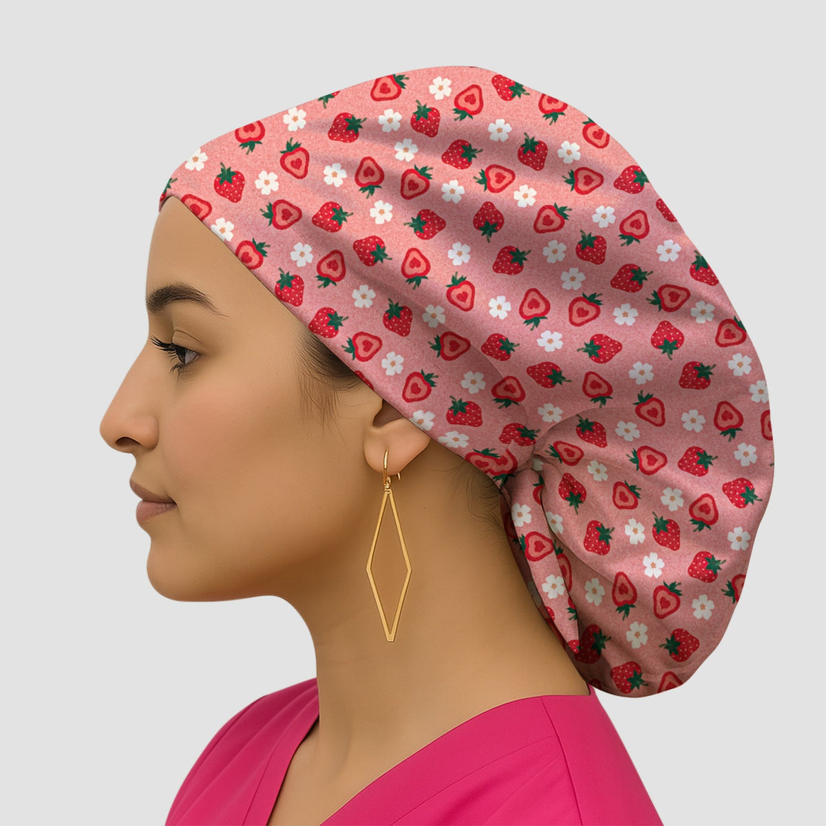 Sweet Strawberry Blossom Scrub Cap