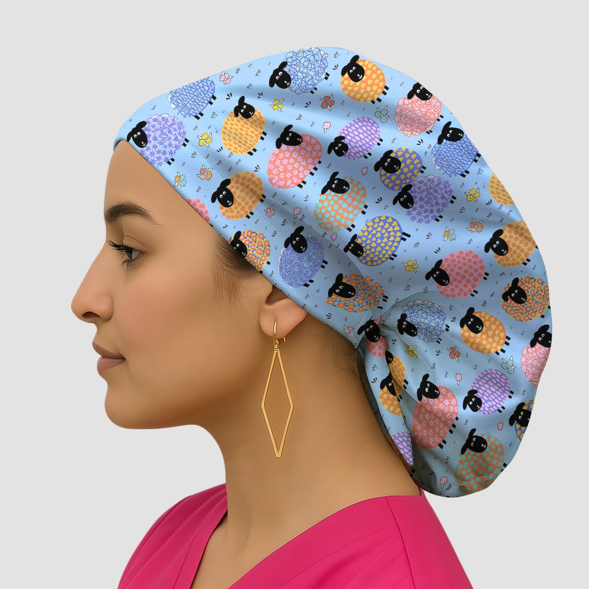 Colorful Sheep Scrub Cap