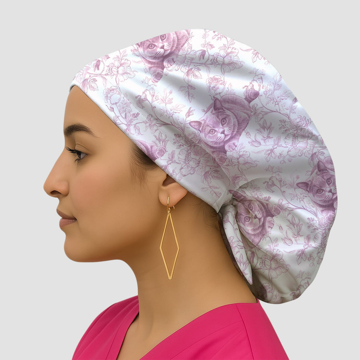Dog Cat Chinoiserie Scrub Cap