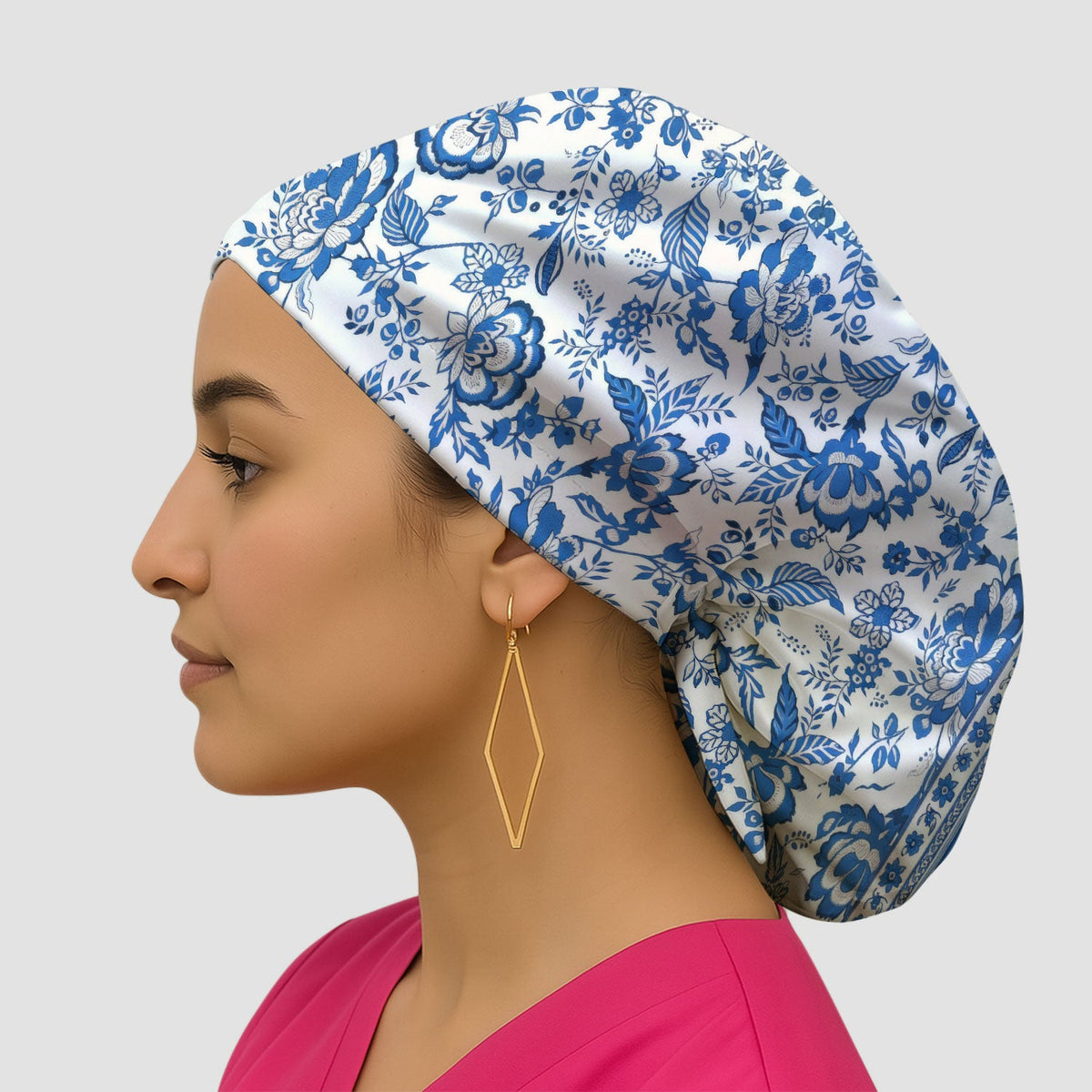 Toile De Jouy Floral Scrub Cap