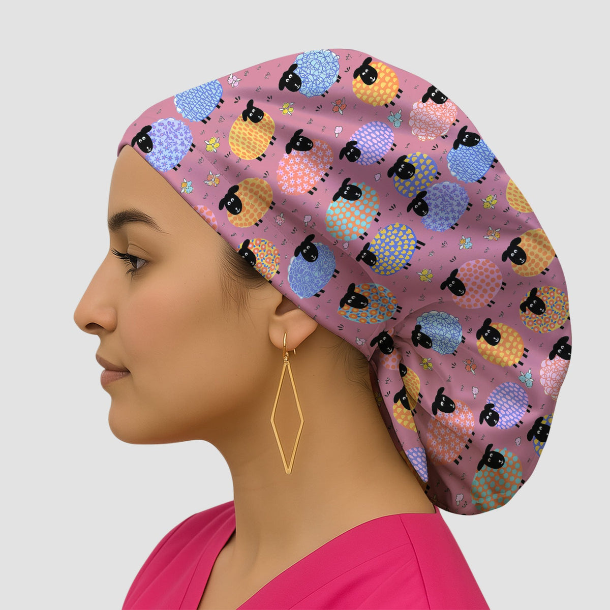 Colorful Sheep Scrub Cap