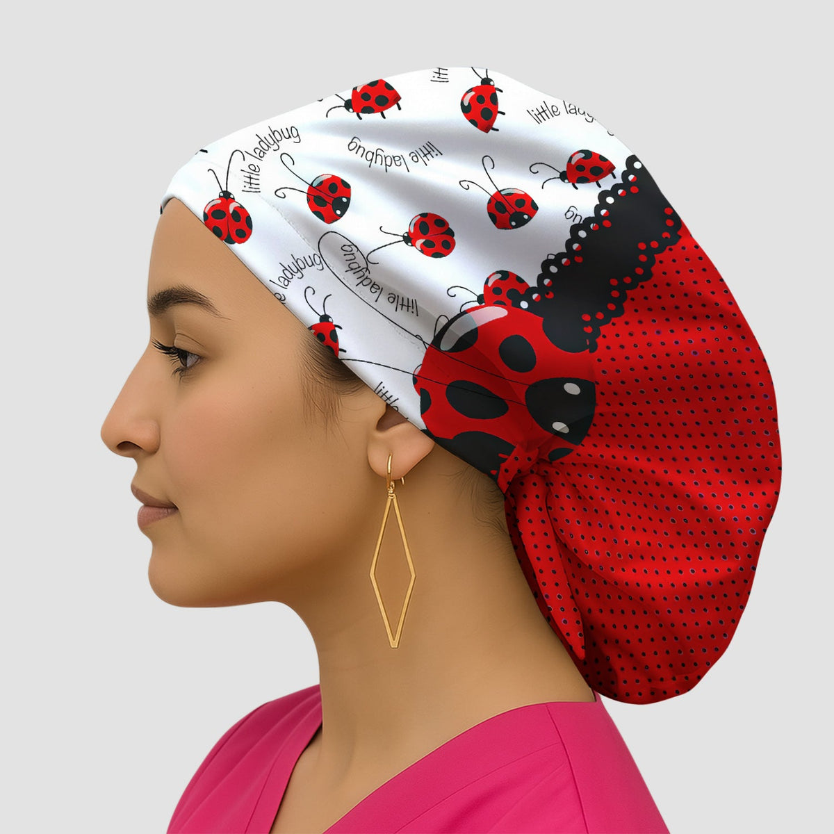 Little Ladybug Polka Dot Scrub Cap