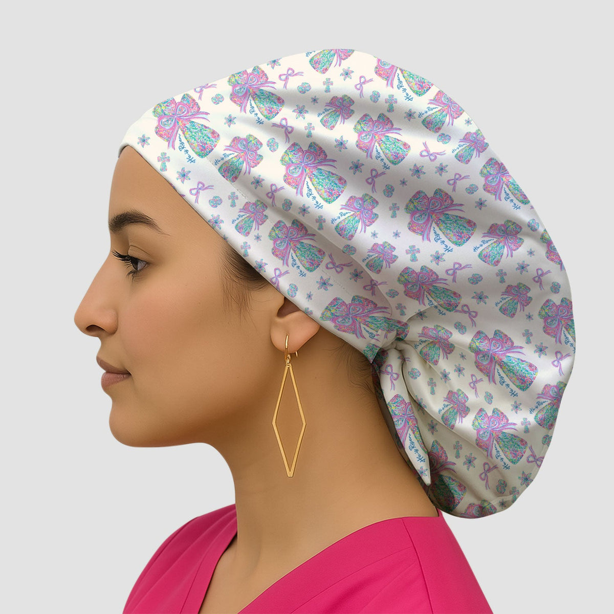 Colorful Bow Scrub Cap