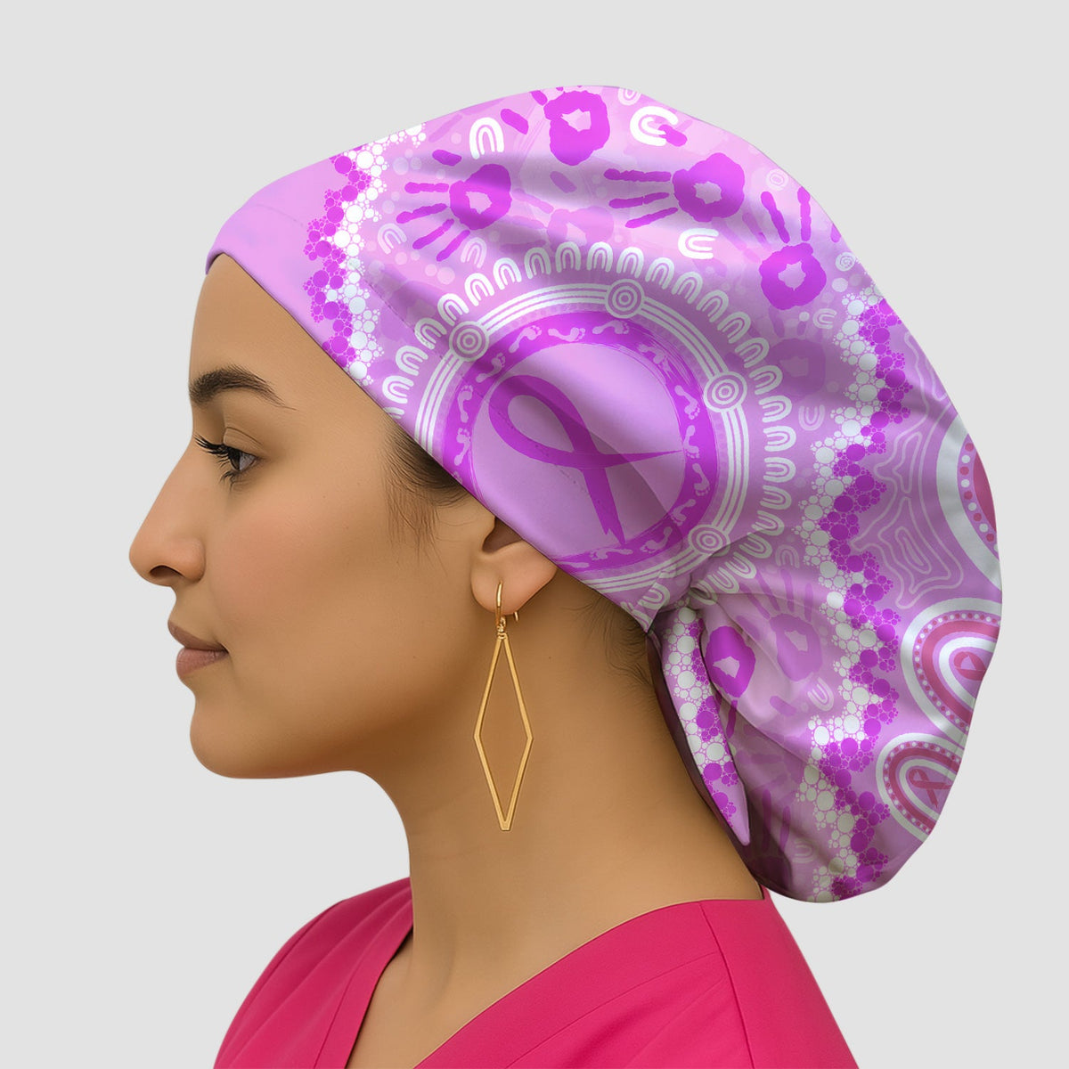 Pink Ribbon Scrub Cap