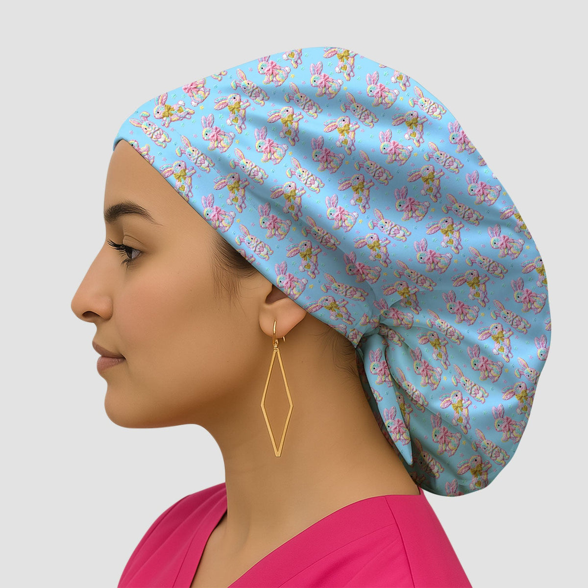 Cartoon Bunny Scrub Cap