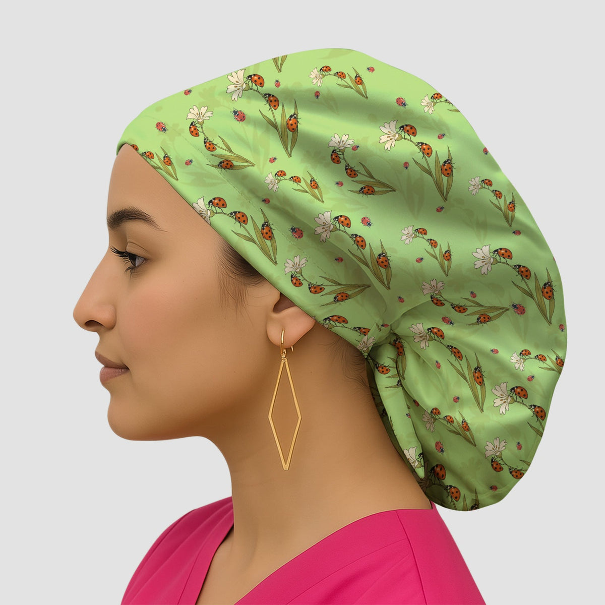 Fresh Daisy Ladybug Garden Scrub Cap