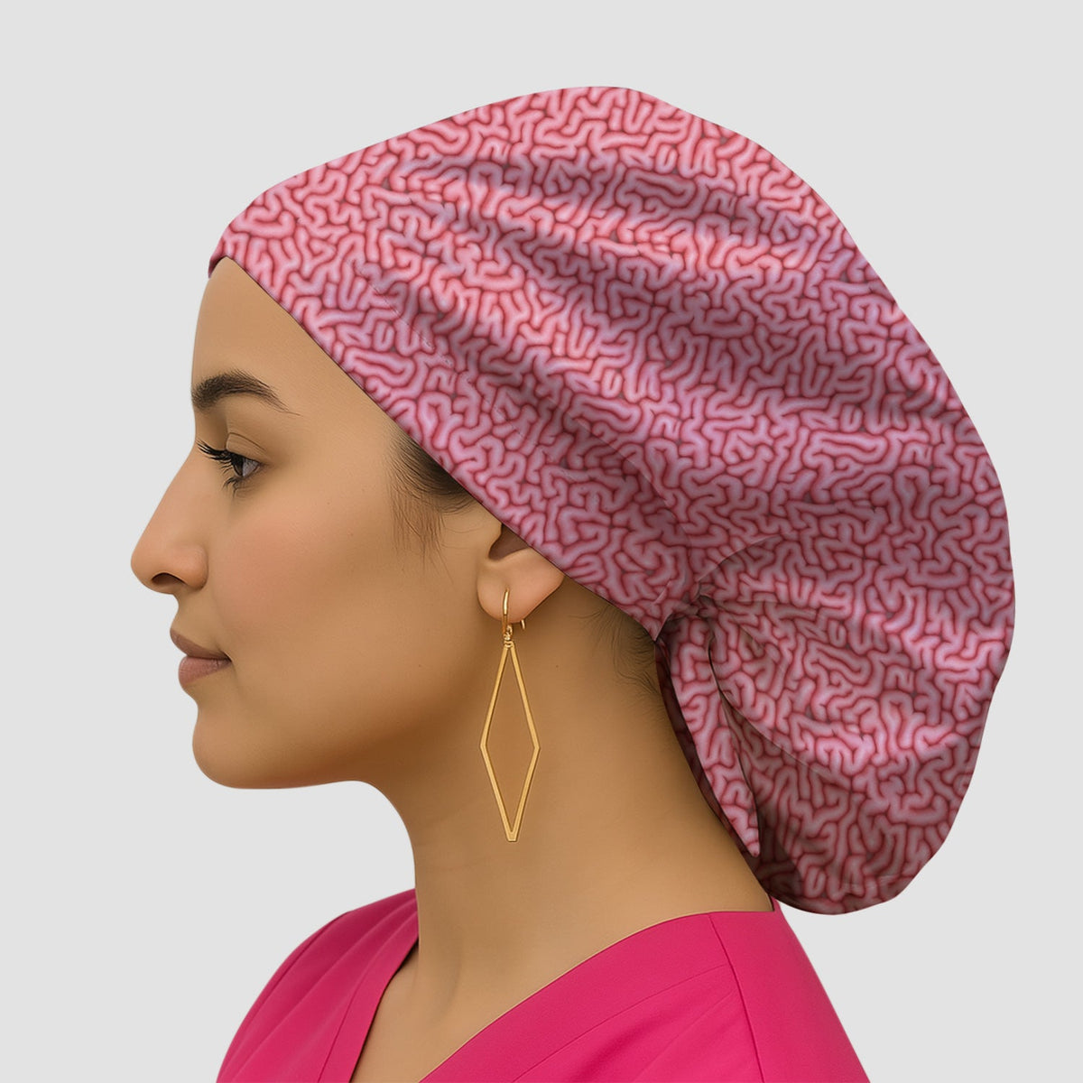 Pink Brain Anatomy Nurse Scrub Cap
