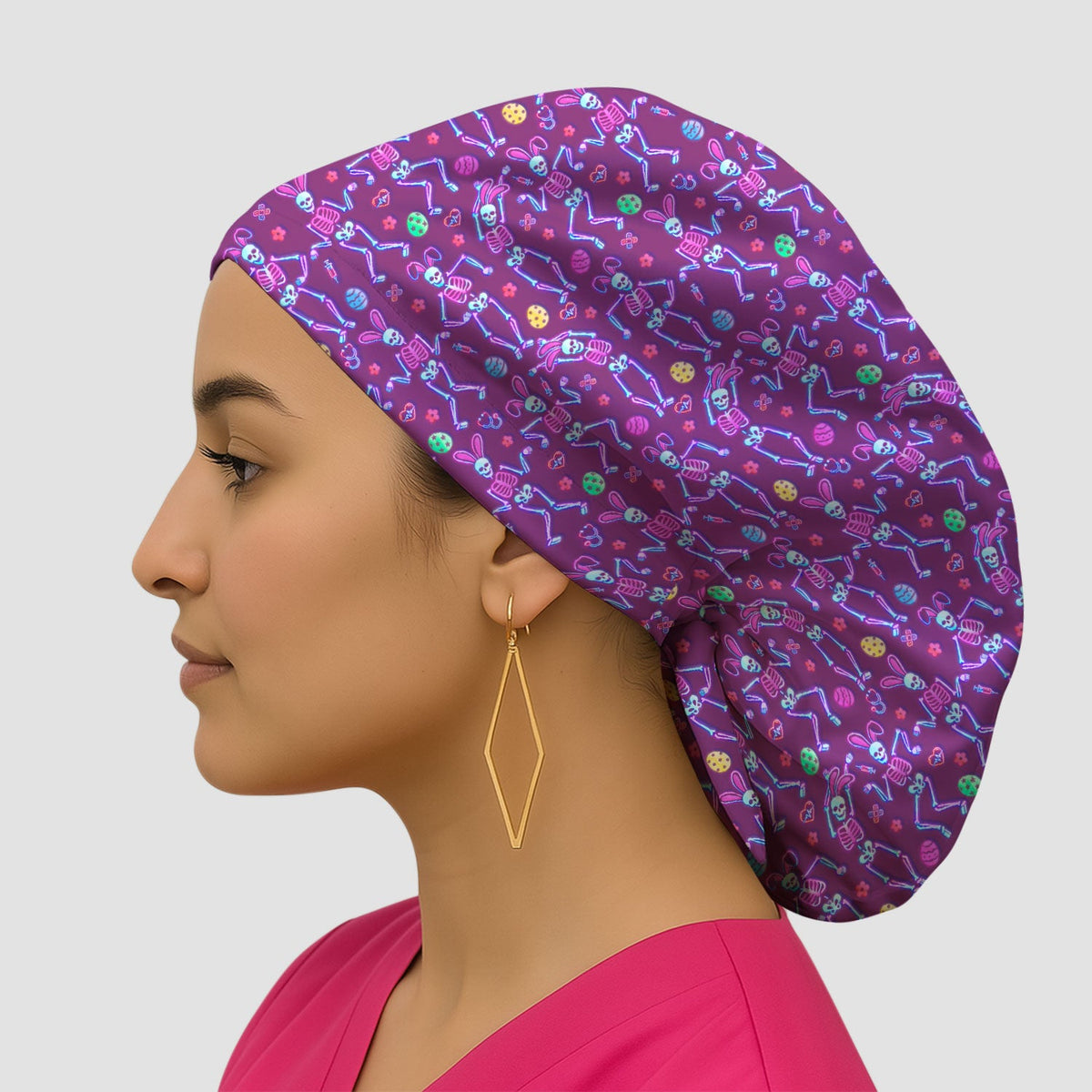 Neon Skeleton Scrub Cap - Easter Gift