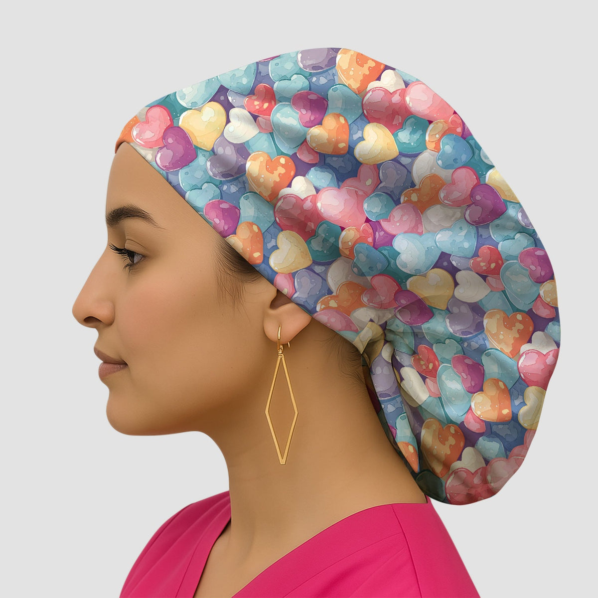 Sweet Valentine Heart Pediatric Scrub Cap