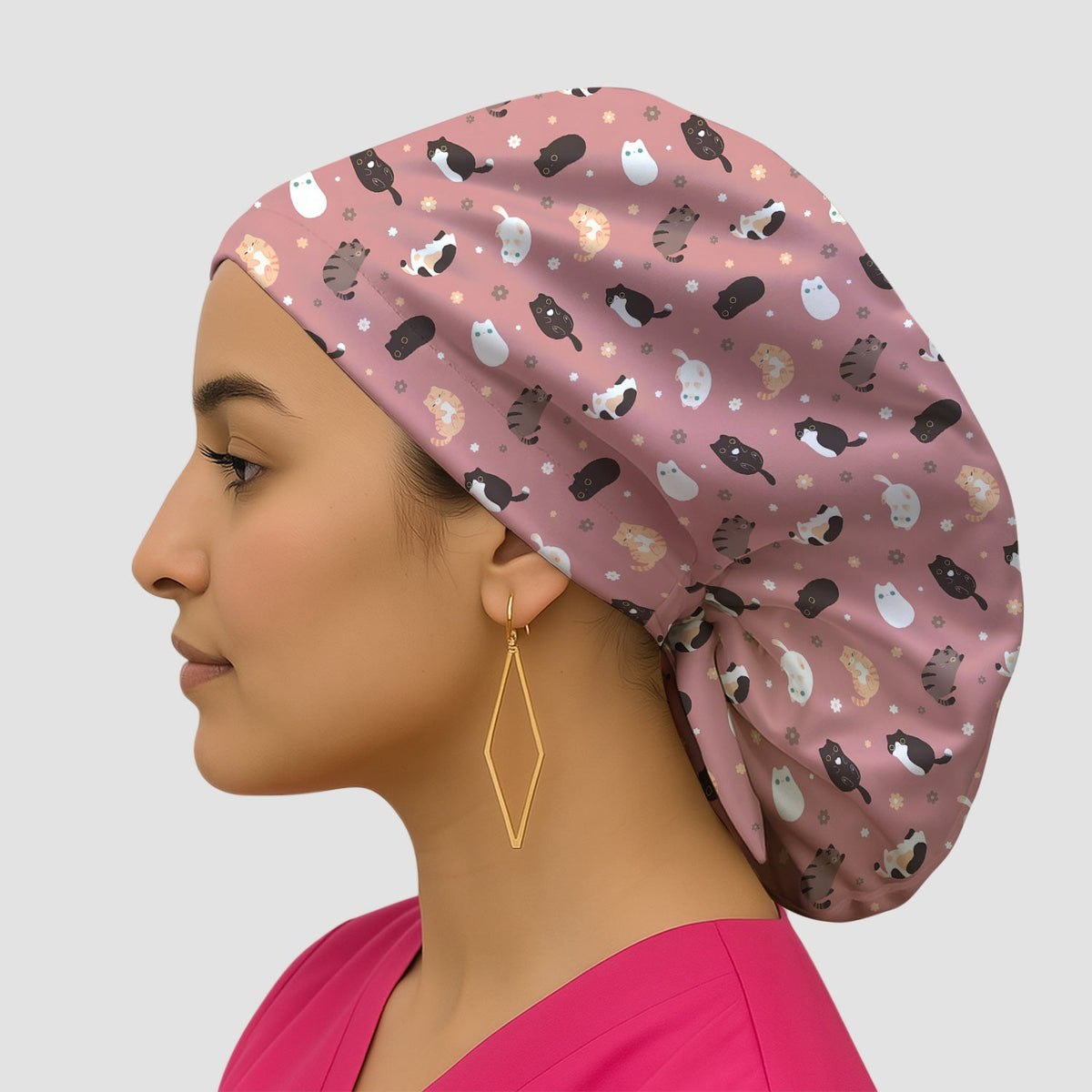 Adorable Kitty Scrub Cap