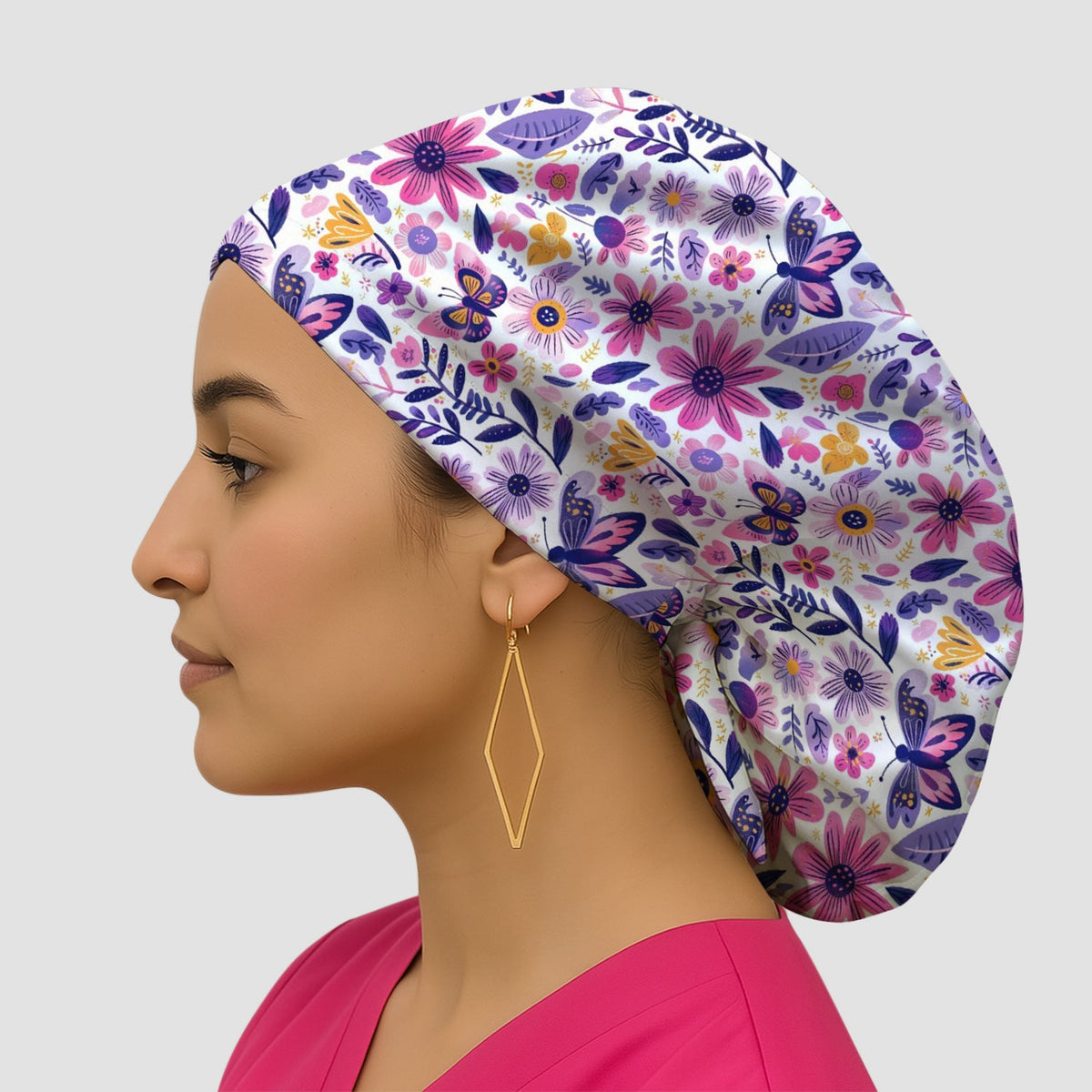 Butterfly Wildflower Garden Scrub Cap