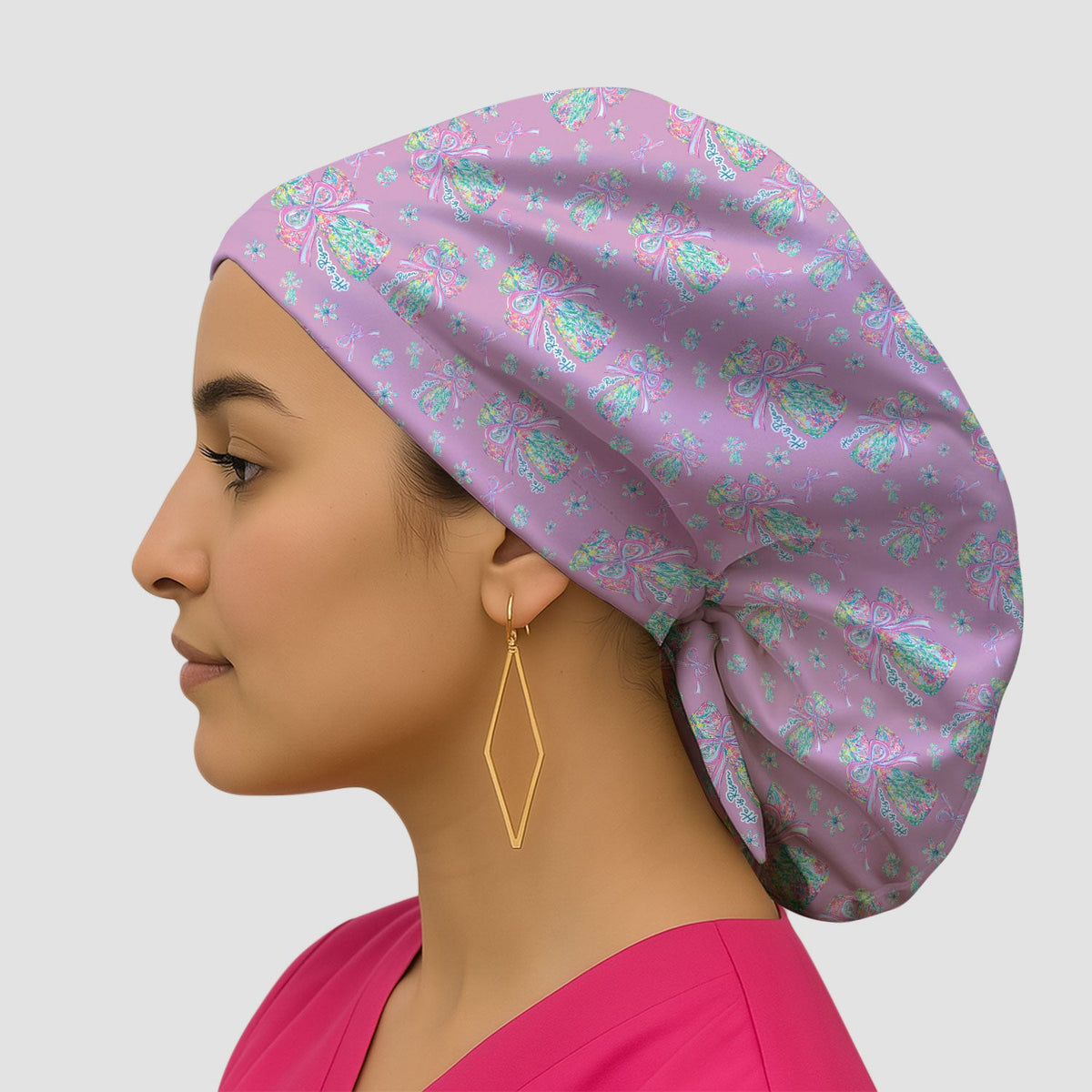 Colorful Bow Scrub Cap