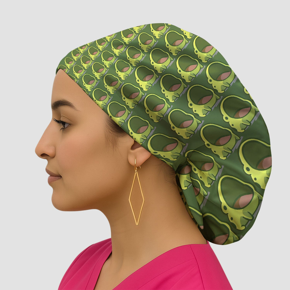 Green Frog Cartoon Scrub Cap