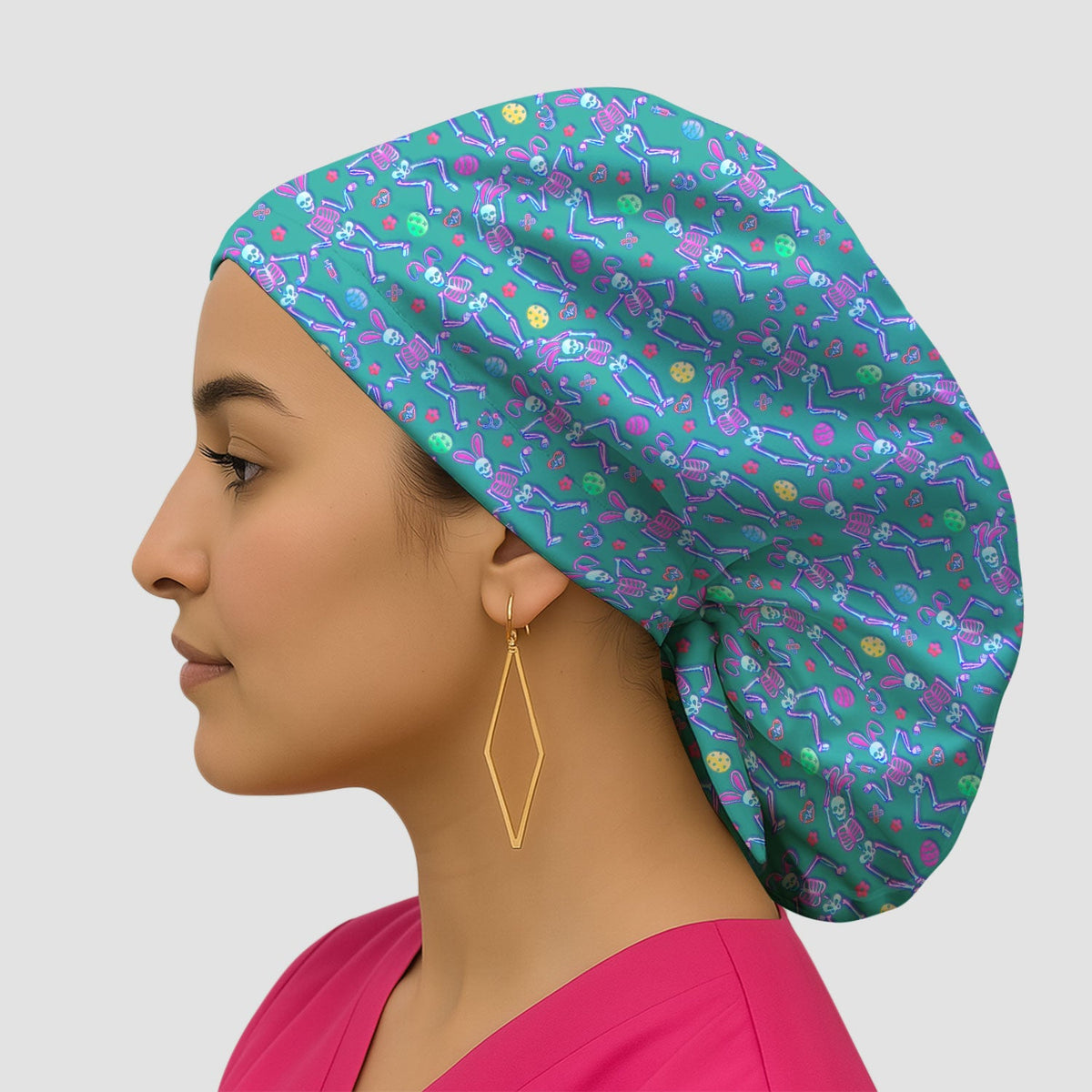 Neon Skeleton Scrub Cap - Easter Gift