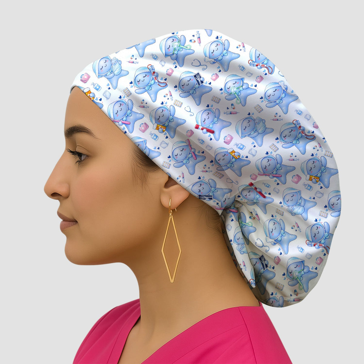 Dental Tooth Character Scrub Cap