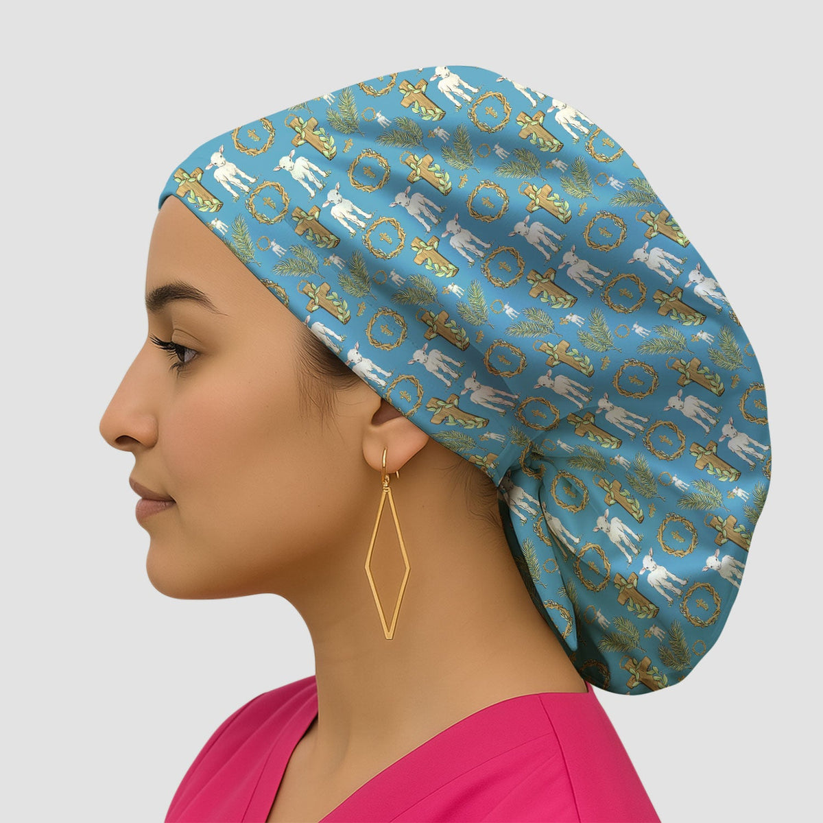 Faith Lamb Cross Scrub Cap
