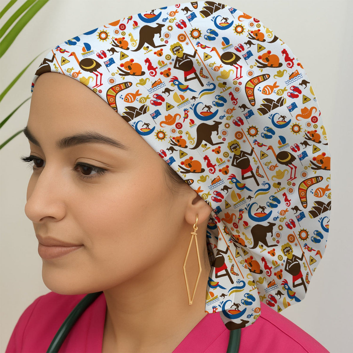 Indigenous Inspired Icon Scrub Cap For Nurse