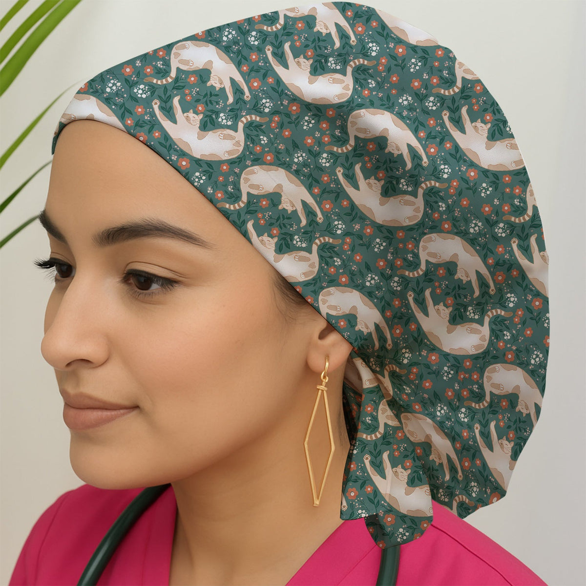 Blue Butterfly Glowing Garden Scrub Cap