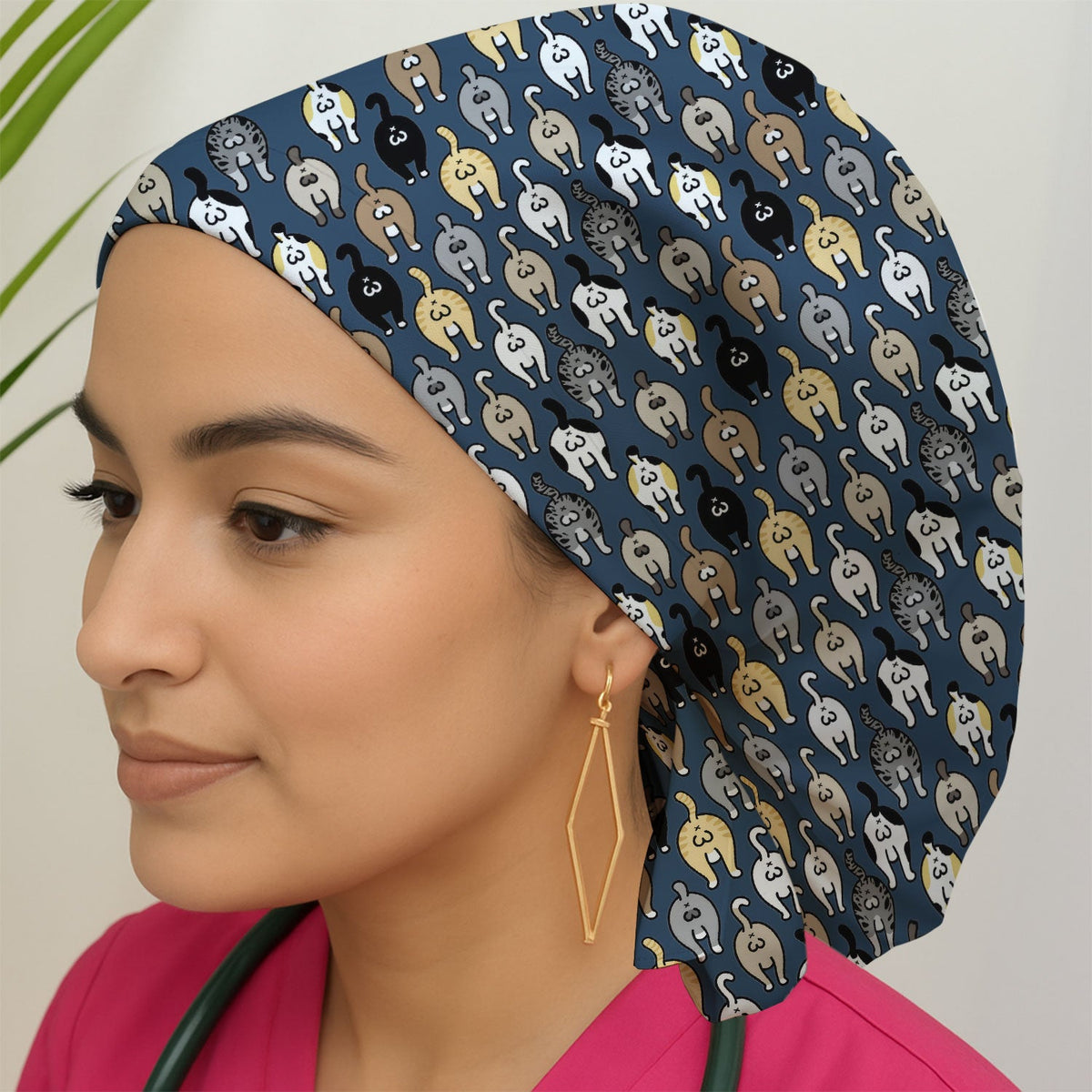 Cat Lover Nurse Scrub Cap