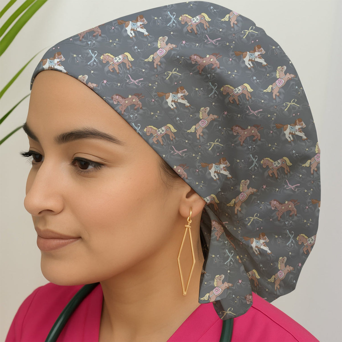 Pony Star Scrub Cap