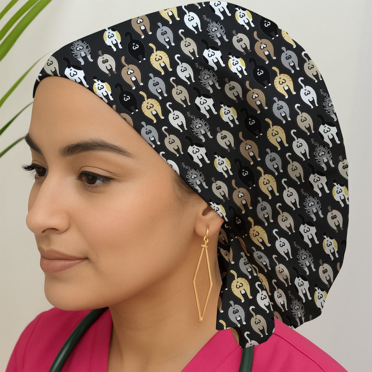 Cat Lover Nurse Scrub Cap