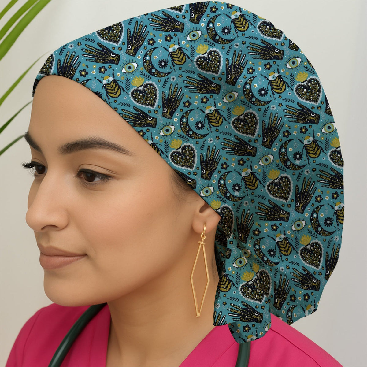 Mystic Celestial Heart Evil Eye Scrub Cap