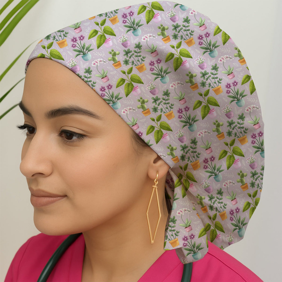 Potted Orchid Cactus Scrub Cap