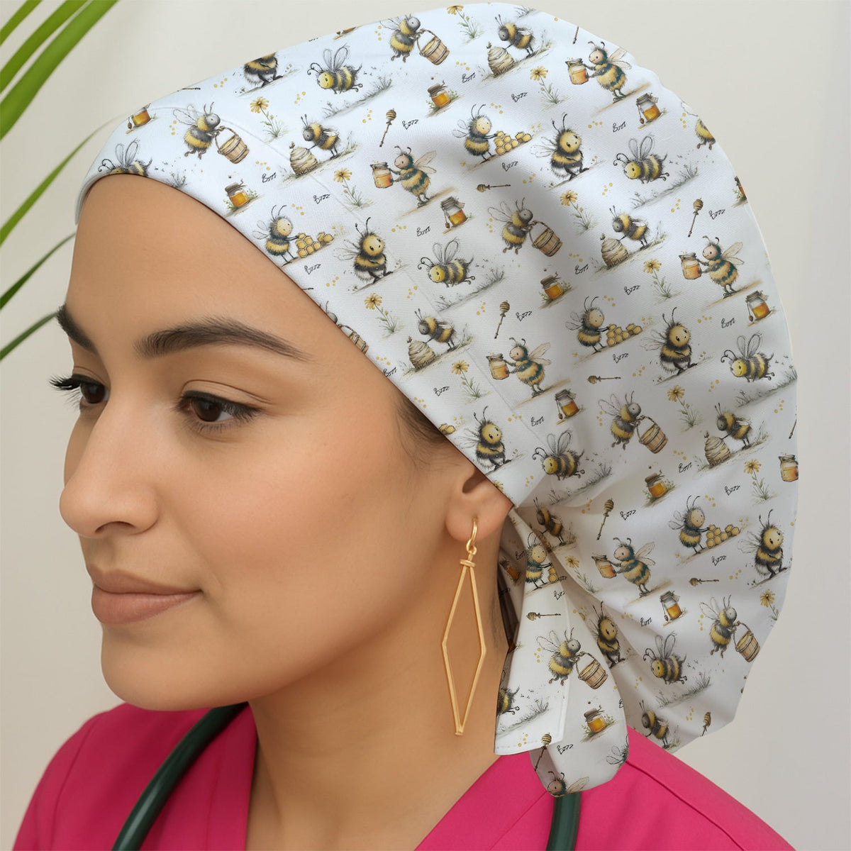Honey Bee Jar Garden Scrub Cap