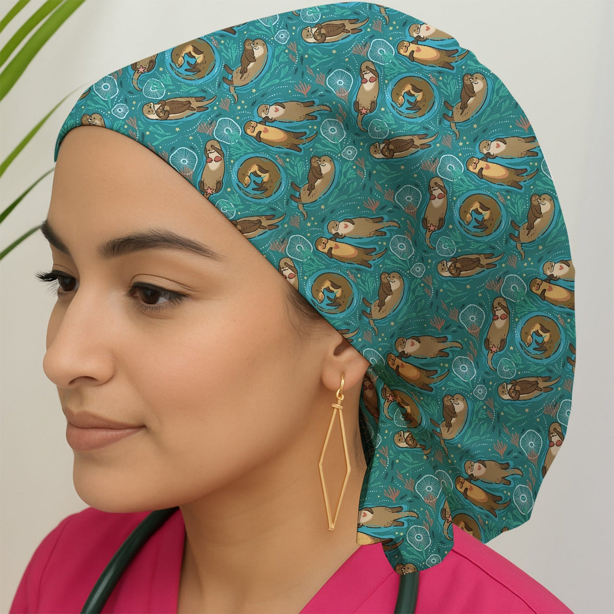 Sea Otter Floating Ocean Scrub Cap