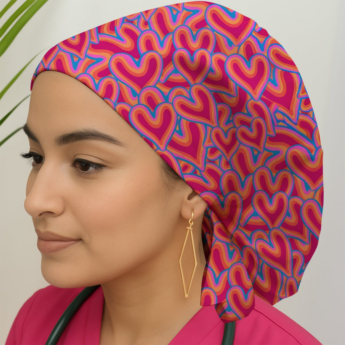 Valentine Heart Scrub Cap