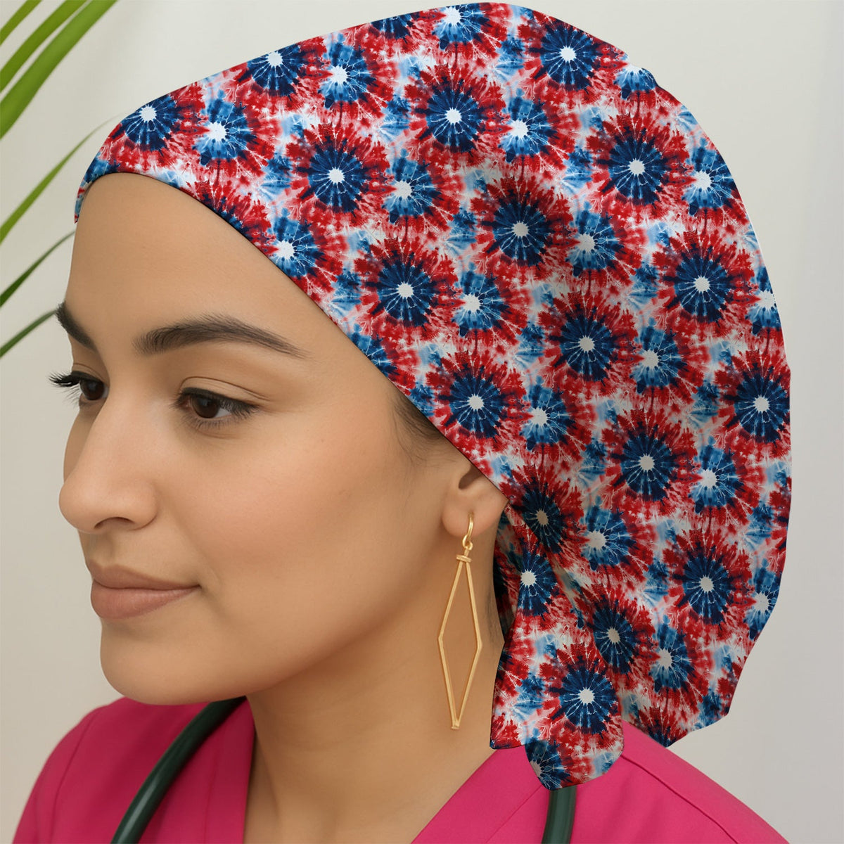 Nurse Tie Dye Firework Burst Scrub Cap