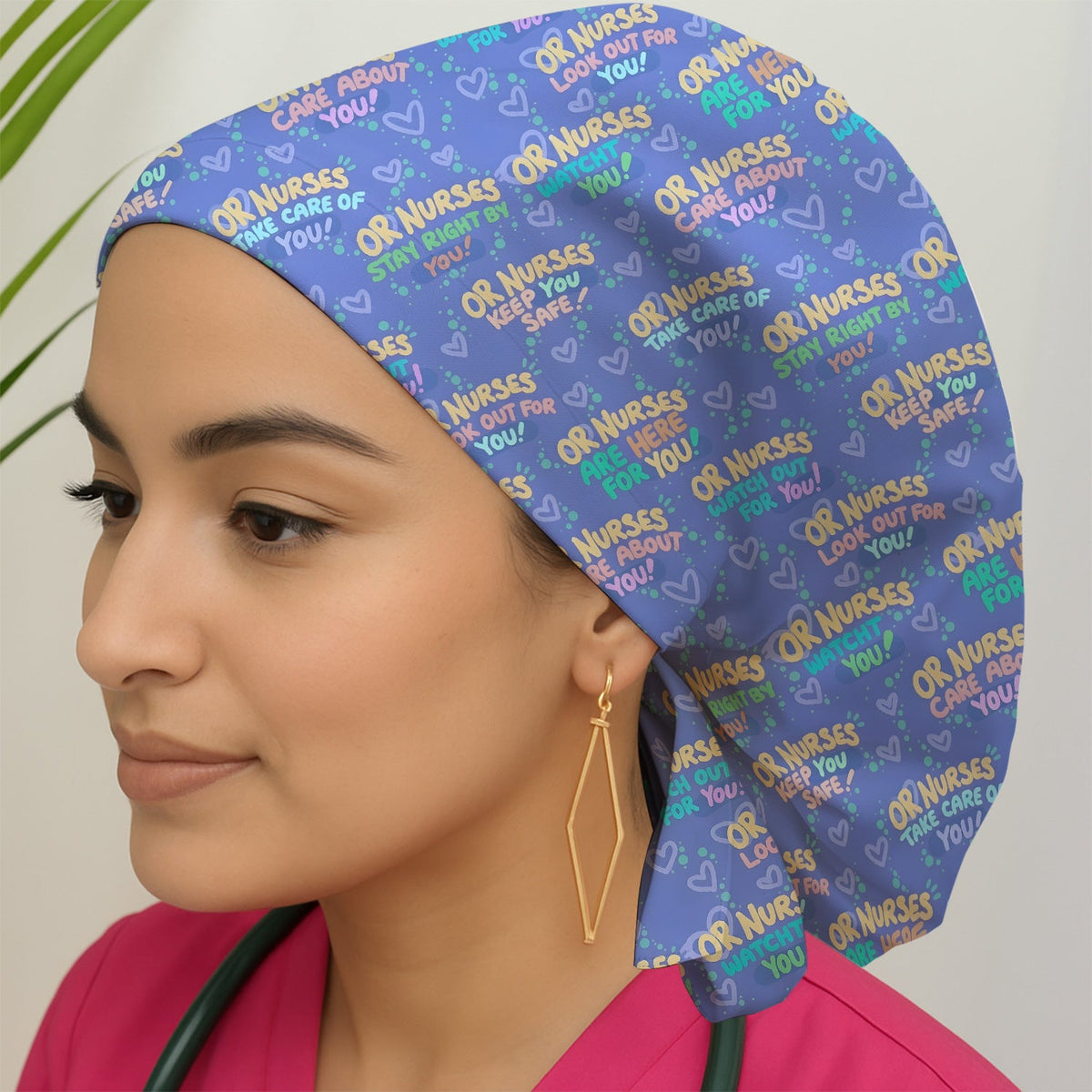 Nurse Quote Care Message Scrub Cap