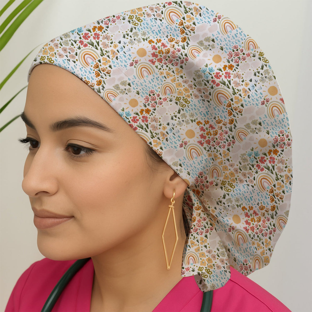Wildflower Meadow Rainbow Sun Scrub Cap