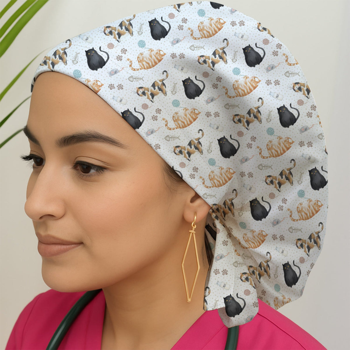 Cat Yarn Paw Scrub Cap