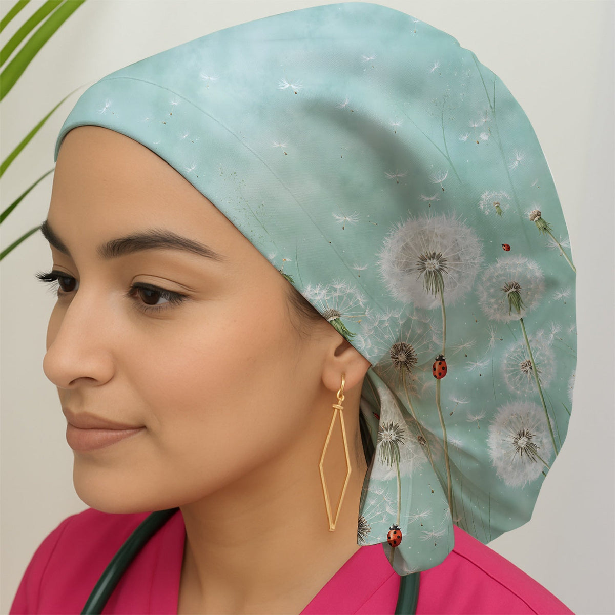 Dandelion Wishes Ladybug Scrub Cap