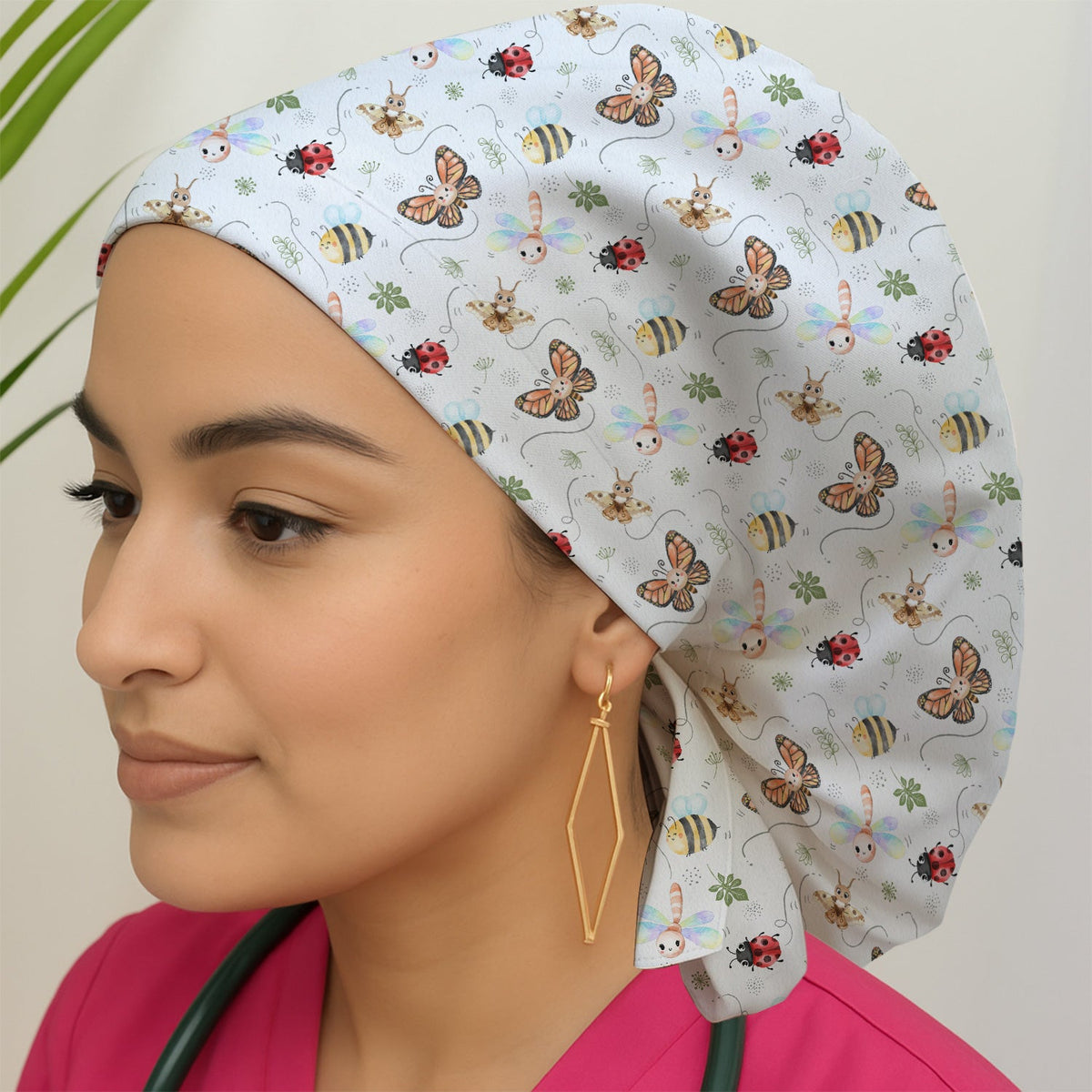Colorful Garden Insect Scrub Cap