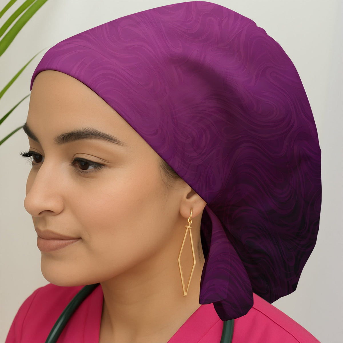 Abstract Swirl Ombre Scrub Cap