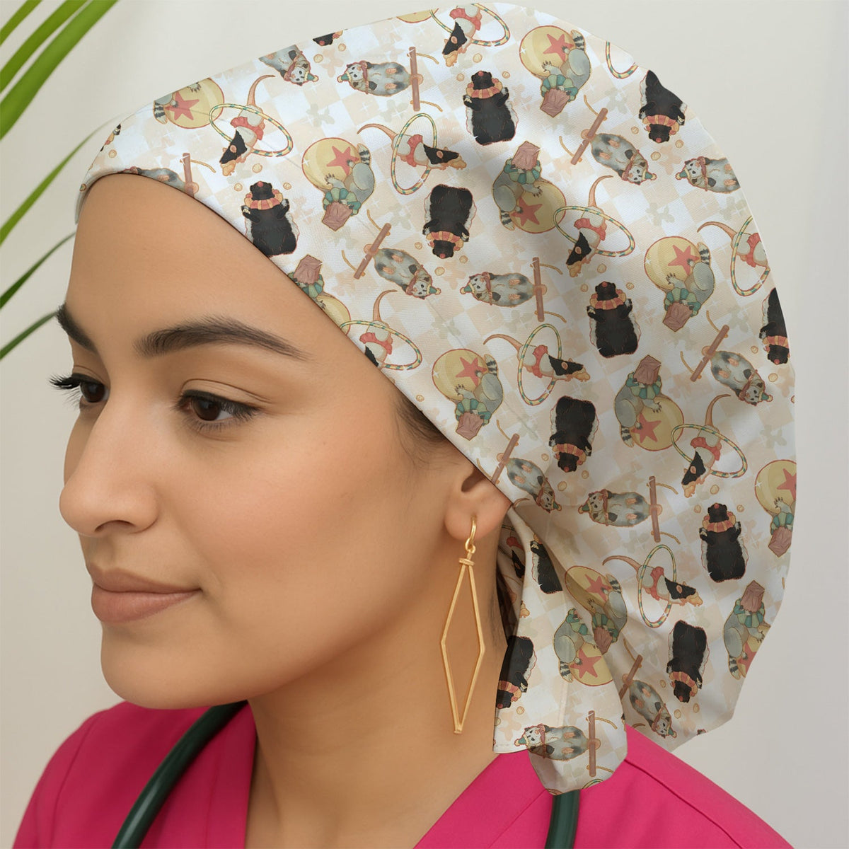 Circus Mouse Acrobat Scrub Cap