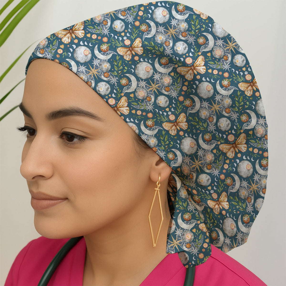 Celestial Butterfly Moonlight Nurse Scrub Cap