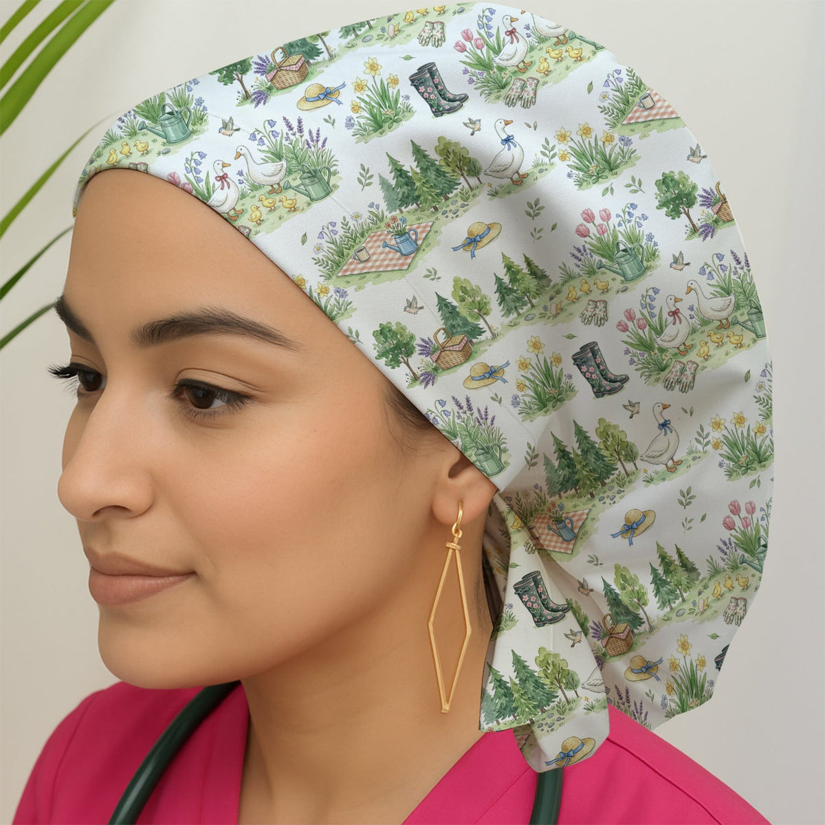 Duck Garden Scrub Cap