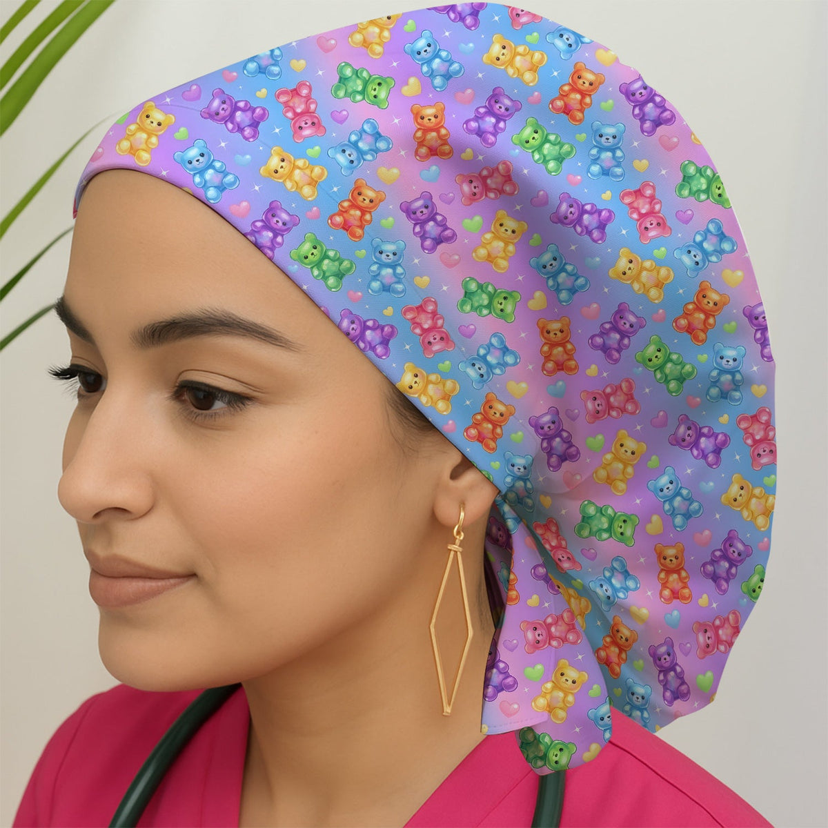 Colorful Gummy Bear Scrub Cap