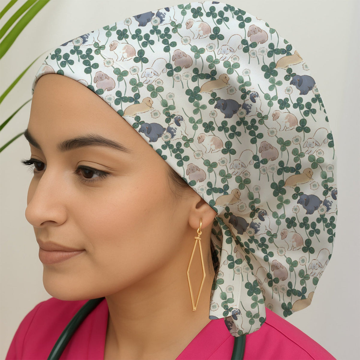 Bunny Clover Garden Meadow Scrub Cap