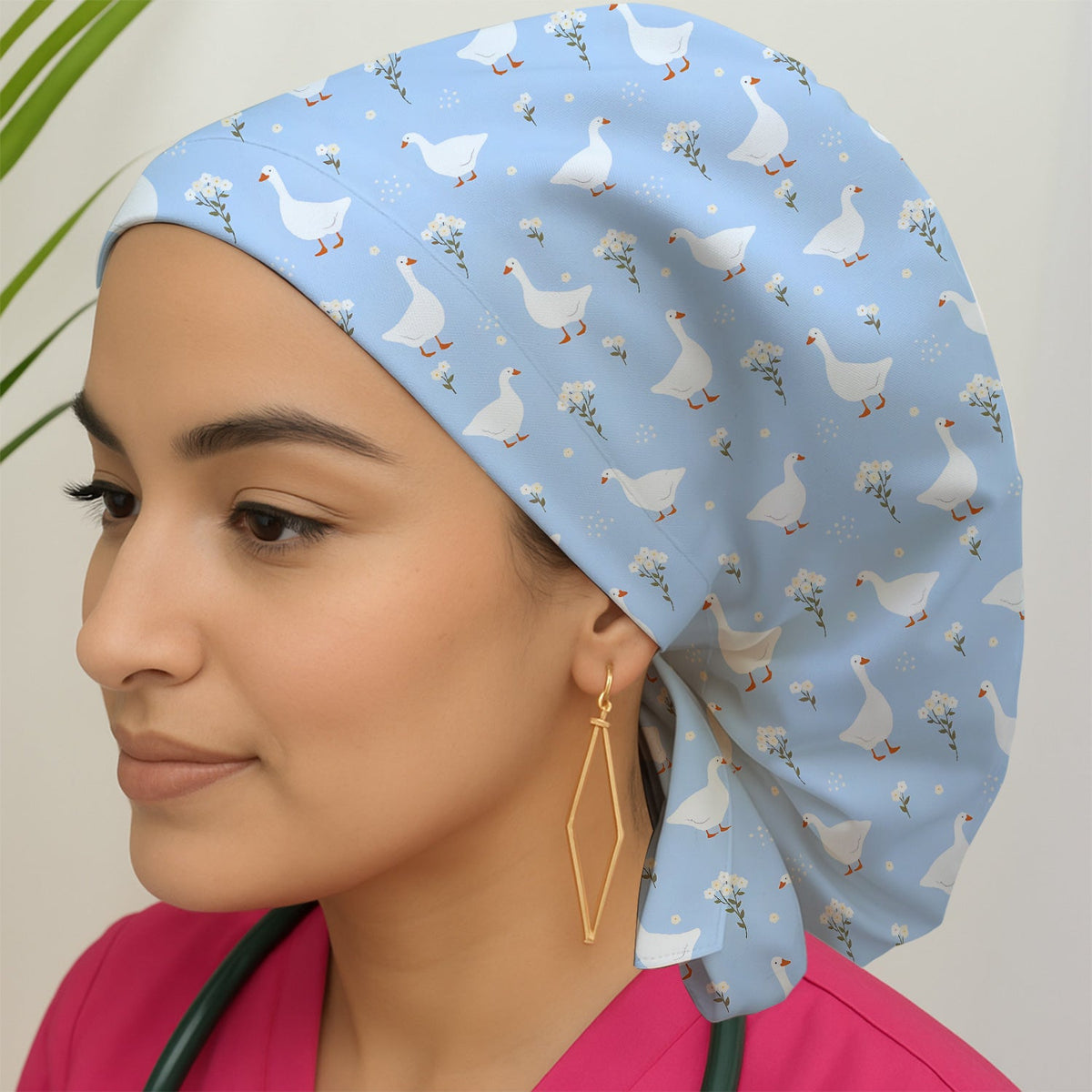 Blue Goose Floral Scrub Cap