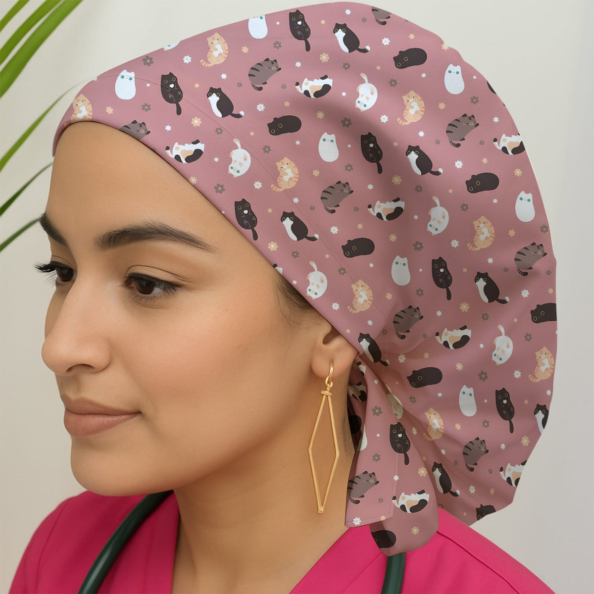 Adorable Kitty Scrub Cap