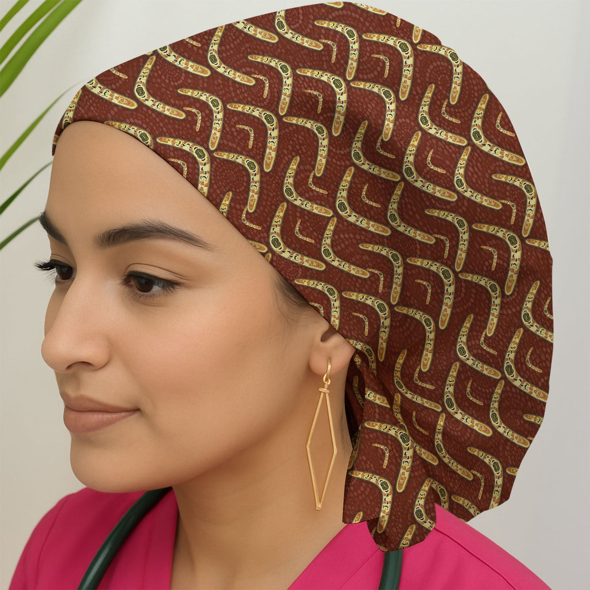 Aboriginal Boomerang Scrub Cap