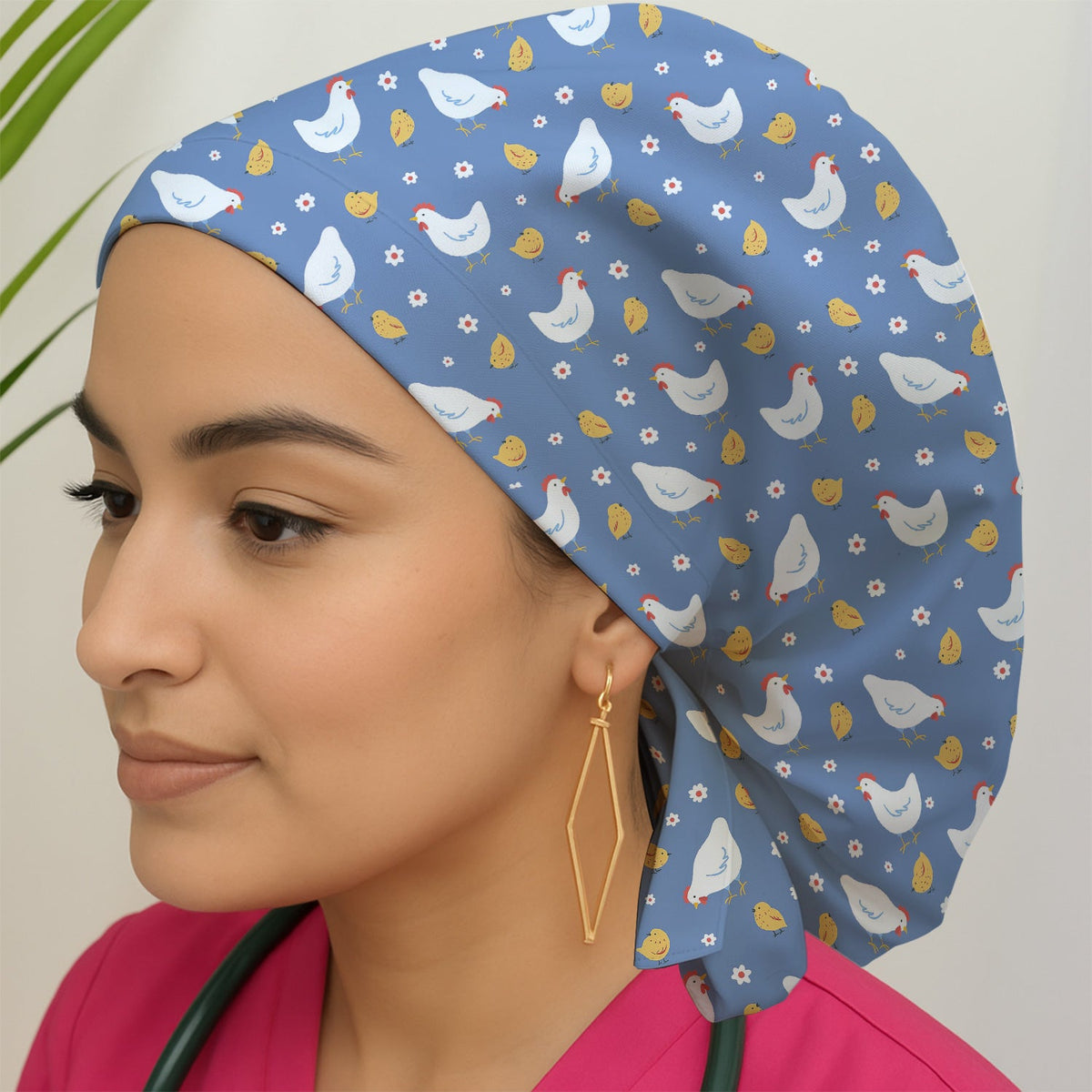Chicken And Cute Chicks Scrub Cap