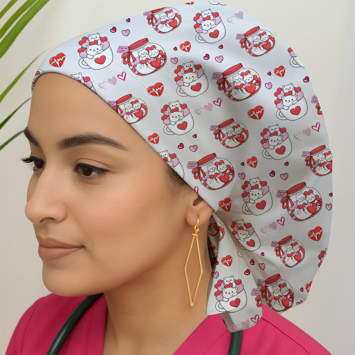 Cat Scrub Cap - Valentines Day Gift For Nurse