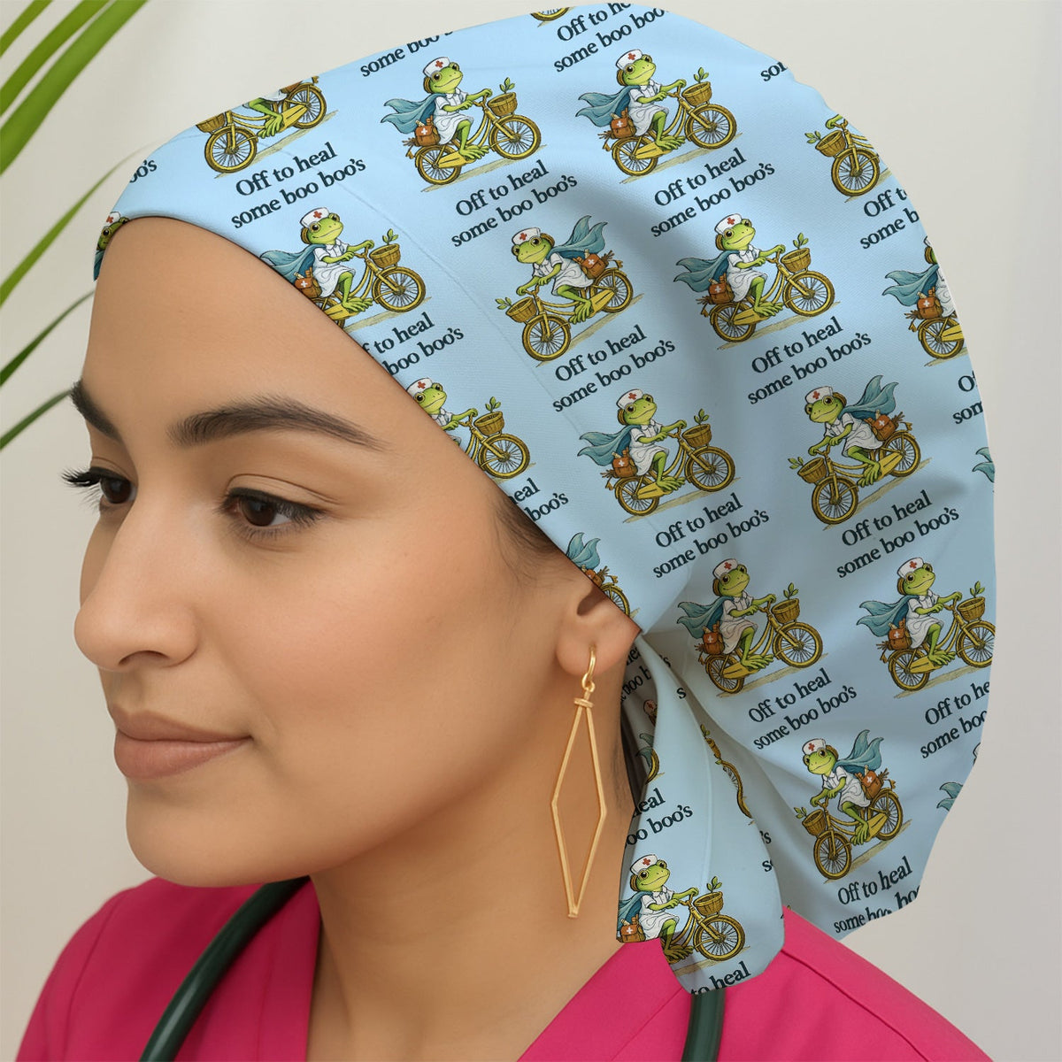 Nurse Frog Cycling Scrub Cap